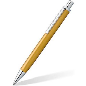 STAEDTLER Balpen triplus 444 M, kleur glorious goud, hoogwaardige metalen behuizing in ergonomische driehoekige vorm, grote vulling M, schrijfkleur blauw, 44 M11-3