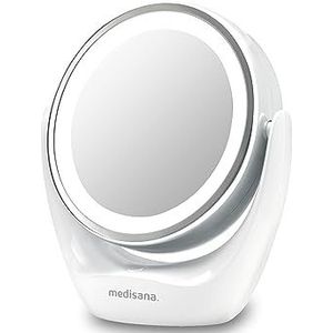 medisana CM 835 ronde make-up spiegel - Tafelspiegel met LED-verlichting en 5x vergroting - Make-up spiegel met 360Â° draaifunctie