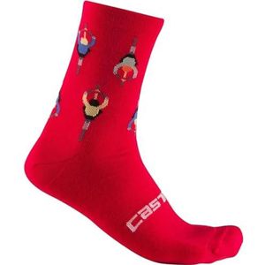 CASTELLI 4523533-642 APERITIVO 15 SOCK Unisex sokken POMPEIAN RED maat S/M