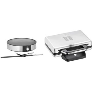 WMF Lono Crepes Maker Creperie met spatel en deegverdeler, 1600 W, Ø 33 cm, antiaanbaklaag & WMF Lono tostiapparaat, tostiapparaat, voor 2 standaard of XXL-toastjes, mat