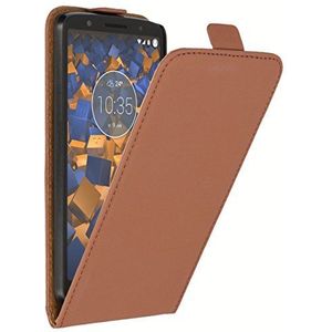 mumbi Tas Flip Case compatibel met Motorola Moto G6 hoes mobiele telefoon case wallet, bruin