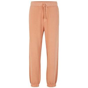 HUGO Dorez Joggingbroek voor heren, van katoen-terry met logo-patch, Open Orange899, XL