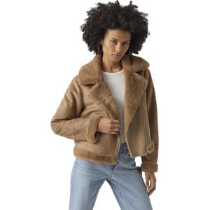 VERO MODA Vmpeggy Faux Suede Jacket Boos Damesjack, Tigers Eye, S