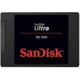 SanDisk Ultra 3D SSD 2 TB (Leessnelheid Tot 560 MB/s, Schrijfsnelheid Tot 520 MB/s, 3D NAND Technologie, NCache 2.0-Technologie) Zwart