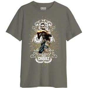 cotton division Creed MECREEDTS020 T-shirt voor heren, Felix Chavez Fight, kaki, maat L, Kaki, L