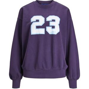 Bestseller A/S Dames JXJADA Soft Loose LS Sweat SWT NOOS sweatshirt, Purple Velvet/Print: 23, XL, Purple Velvet/Print:23, XL