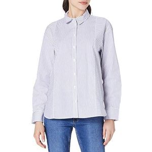 TOM TAILOR Dames Gestreepte hemdblouse 1024535, 26289 - Offwhite Dove Stripe, 38