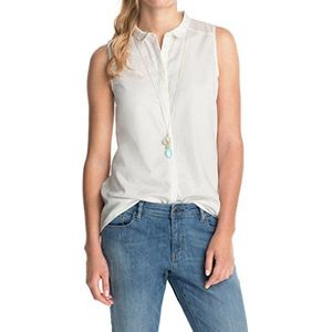 edc by ESPRIT Dames losse fit blouse chiffon mix, grijs (Broken White 128), M