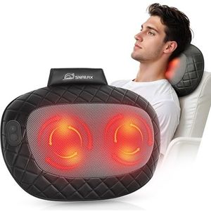 Snailax 4D Shiatsu-massagekussen, nek- en rugmassageapparaat met warmte, elektrisch massageapparaat voor schouders, nek, onderrug, cadeau voor vrouwen en mannen