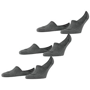 FALKE Heren Liner sokken Family Invisible 3-Pack M IN Katoen Onzichtbar eenkleurig 3 paar, Grijs (Light Grey Melange 3390), 39-42