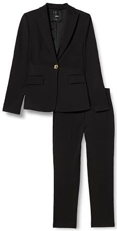 Laser Taille jas + broek van stof met knoop metaal, Z99_Zwart Sedan, 36 NL