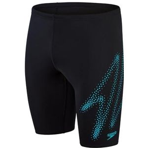 Speedo Mannen Hyper Boom Plaatsing Jammer zwemt Trunks, Zwart/Blauw, 26, Zwart/Blauw, 152