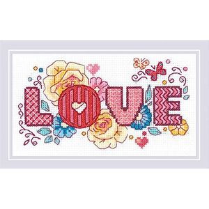 RIOLIS Counted Cross Stitch Kit 7 inch X4""-Love (14 Count) -R1853