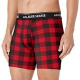 Little Blue House by Hatley Heren Moose On Red Boxershort, Buffalo Plaid, L