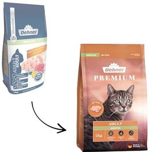 Dehner Premium kattenvoer, droogvoer, Sensitive Adult, kalkoen, 2 kg