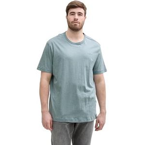 TOM TAILOR Heren Plussize Plus Size - Basic T-shirt van katoen, 27475 - Grijs Mint, 3XL Grote maten