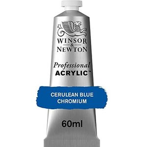 Winsor & Newton 2320130 Professionele acrylverf, hoge dekking, kunstenaarskwaliteit, lichtecht - 60ml Tube, Cerulean Blue Chromium