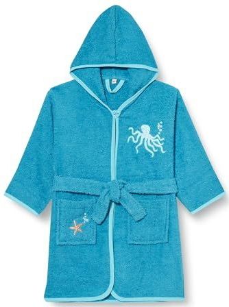 Playshoes Uniseks badstof badjas ochtendjas voor kinderen, Zeedieren, 98-104