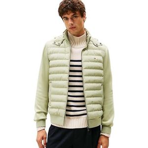 Tommy Hilfiger Heren MIX MEDIA HOODED RITS THROUGH MW0MW40050 Zip Through Hoodie, Groen, L, Groen (Aardsalie), L