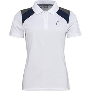HEAD Dames Club 22 Tech Polo, Tennisshirt, Wit/Donkerblauw, Medium