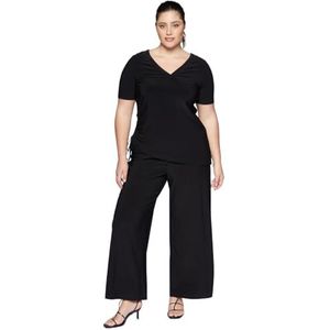 Fiorella Rubino T-shirt met trekkoord aan de zijkant, zwart, M