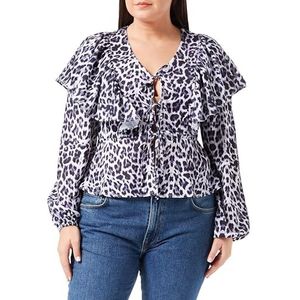 LEOMIA Damesblouse, Zwart Wit Leo, M