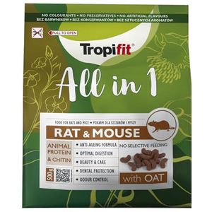 All in 1 Rat & Mouse 500 g - Voer voor Ratten en Muizen. Compleet geëxtrudeerd voer, op basis van granen en zaden, met dierlijke eiwitten en chitine