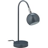 Relaxdays bureaulamp, metalen tafellamp, verstelbare kap, G9-fitting, tafellamp voor bureau en kantoor, grijs