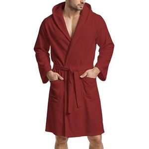 PETTI Artigiani Italiani Badjas van microvezel, badjas voor heren, badjas van microvezel voor dames, bordeaux, XXL, 100% microvezel