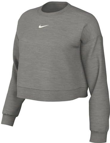 Nike DQ5761-063 W NSW PHNX FLC OOS Crew Shirt Shirt Dames Dk Grey Heather/Sail Maat M