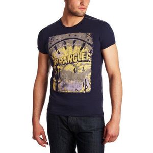 Wrangler S/S Poster Tee - T-shirt - heren, Navy Blauw, M