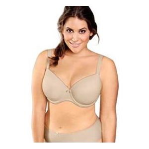 Ulla Popken Dames grote maten beugel BH tot 110D | Lingerie | Soft Shalen, verstelbare bandjes | Naadloos, Uni & Sierstrik | 697144, nude, 110D