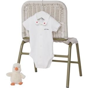 Petit Bateau Uniseks baby korte mouwen body met kraag, wit, 18 Maanden