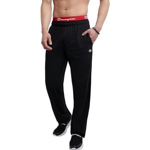 Champion Herenbroek, dagelijkse katoenen broek voor heren, broek met open bodem (Reg. of groot en lang), Zwart C Patch Logo, 4XL