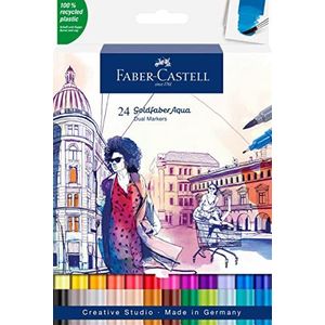 Faber-Castell 164624 Goldfaber Aqua Dual Marker - Portemonnee van 24,multi kleuren