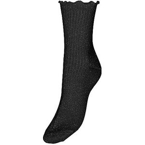 Vero Moda Vmmagic Glitter Socks Noos damessokken, Zwart/Detail:Matching Lurex, Eén maat