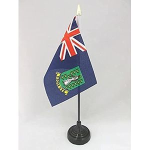 Britse Maagdeneilanden Tafelvlag 15x10 cm - Maagdeneilandbank Vlag 15 x 10 cm - gouden speerblad - AZ FLAG