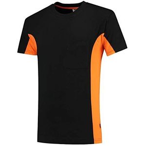 Tricorp 102002 Workwear Bicolor borstzak T-shirt, 100% gekamd katoen, 190g/m², zwart-oranje, maat L