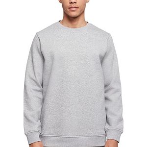 Build Your Brand Organic Basic Crew Sweatshirt voor heren, HEATHERGREY, S