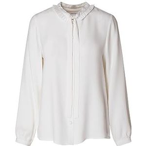 Seidensticker Damesblouse, modieuze blouse, regular fit, opstaande kraag met strik, lange mouwen, 100% viscose, wit, 44