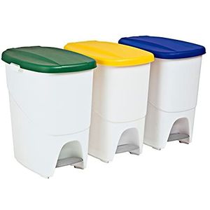 Denox Set van 3 recycling-eieren DENOX 3 x 25 liter, geel, groen en blauw