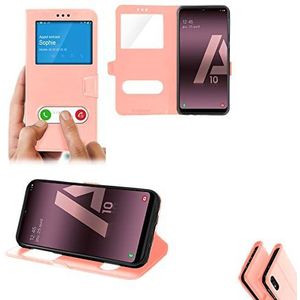 Coque Fenêtre Décrochage Appel pour 6.2"" Samsung Galaxy A10, Rose Gold