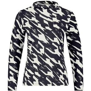Gerry Weber T-shirt voor dames, zwart/ecru Houndstooth Big, 46