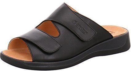 Ganter - Monica - Slippers - Zwart - Natuurlijk - Klittenbandsluiting