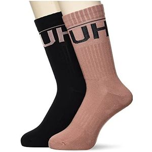 HUGO Heren 2P QS Rib Logo CC Sokken, Light/pastel pink684, 35-38 EU