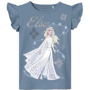 NAME IT Meisjes Nmfjinny Frozen Ss Top Wdi, Dusty Blue., 98