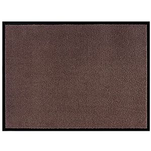 Effen deurmat Plain wasbaar 30°C - bruin 80x120 cm