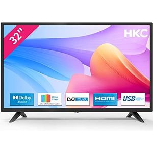 HKC 32D1 32 inch TV (80 cm), Dolby Audio, Triple Tuner DVB-C / T2 / S2, CI+, HDMI, USB, digitale audio-uitgang, Hotelmodus inbegrepen