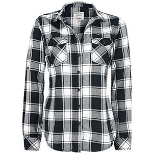 Brandit Amy Flannel Checkshirt Flanellen overhemd zwart-wit S 100% katoen Basics