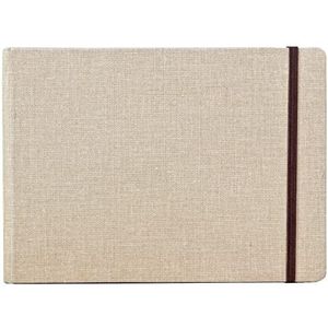 Clairefontaine Goldline 96108C reisalbum (envelop van natuurlijk linnen, DIN A5, 14,8 x 21 cm, 30 vellen, 180 g, geschikt voor multitechniek, ideaal voor op reis, praktisch en robuust) beige